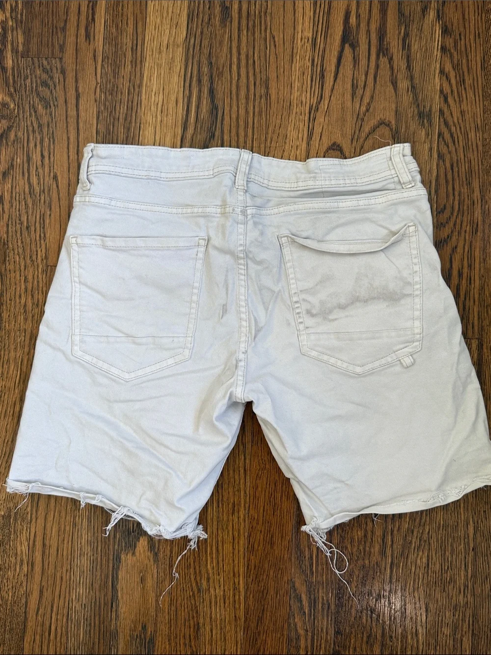Cotton On Men's White Distressed Denim Jean Shorts
